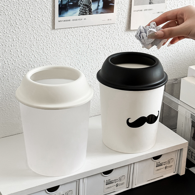 Papelera de escritorio pequeña y mini linda, para escritorio infantil, oficina y mesita de noche.