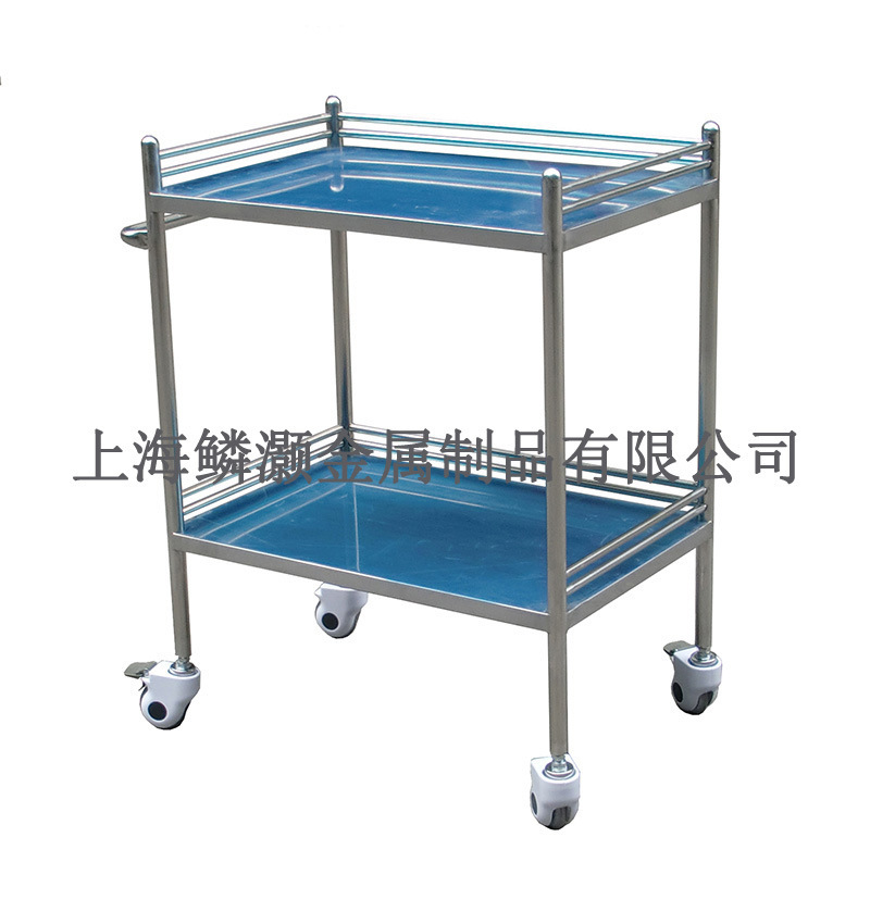 LH-QXC202医用器械车 不锈钢双层医疗器械车 静音手推车 厂家直销