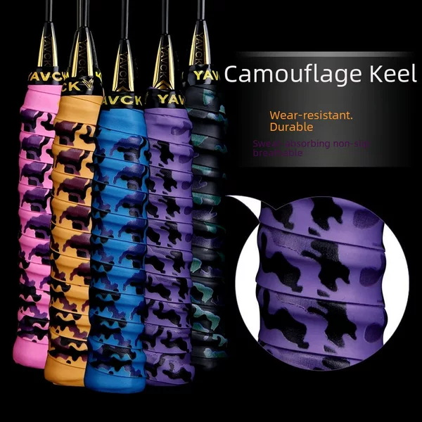 Badminton Racket Sweat Absorbing Belt Camouflage Printing Keel Hand Glue Anti-slip Belt Tennis Racket Fishing Rod Slingshot Rope Skipping Anti-sweat Belt