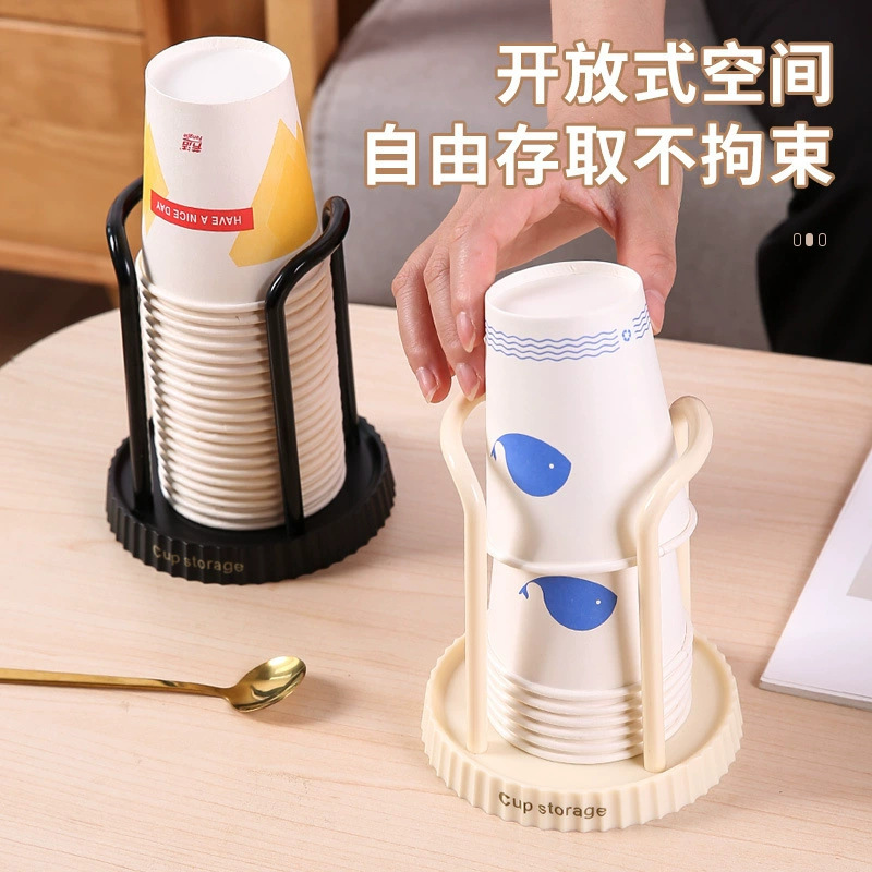 シンプルな紙コップホルダー家庭用使い捨てカップ収納棚多機能デスクトップコーヒーカップ収納棚カップ取り出し器|undefined