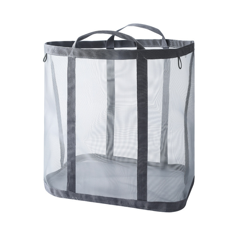 Gray mesh dirty clothes basket