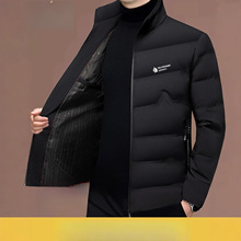 冬季新款轻薄男士羽绒棉服中年休闲立领短款保暖外套爸爸装