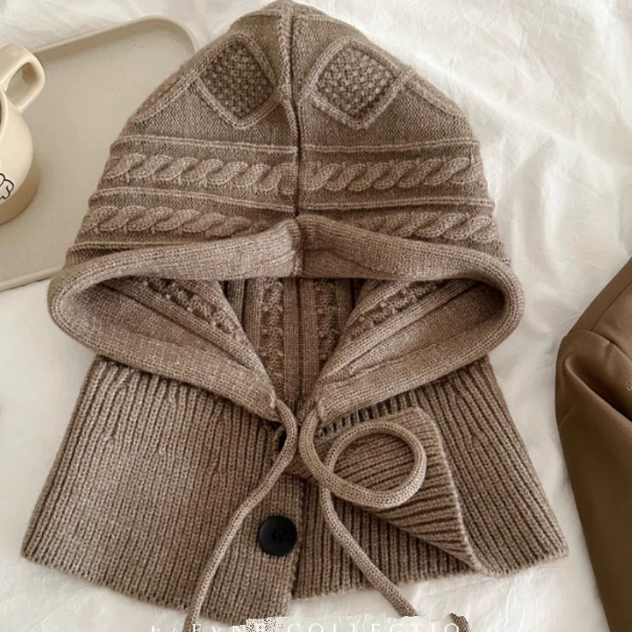 Retro winter keep warm scarf, woolen knitted hat, for beloved