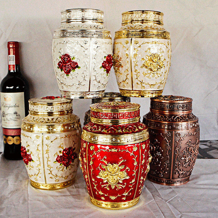 Metal Tea Cans Baifu Elephant Rose Plum Orchid Bamboo Chrysanthemum Annual Fish Metal Coffee Living Room Dining Room Sealed Metal Tea Cans Baifu Elephant Rose Plum Orchid Bamboo Chrysanthemum Annual Fish Metal Coffee Living Room Dining Room Sealed