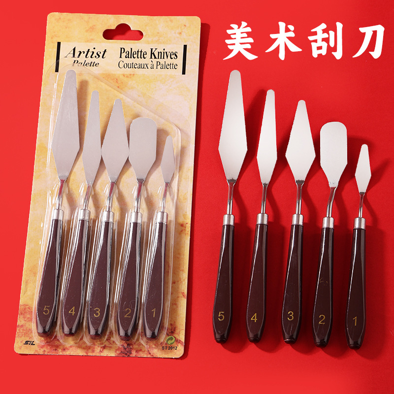 Oil Painting Knife Scraper Set Acrylic Gouache Paint Tool Mini Small Sharp Knife Utensil Palette Knife Shovel Texture