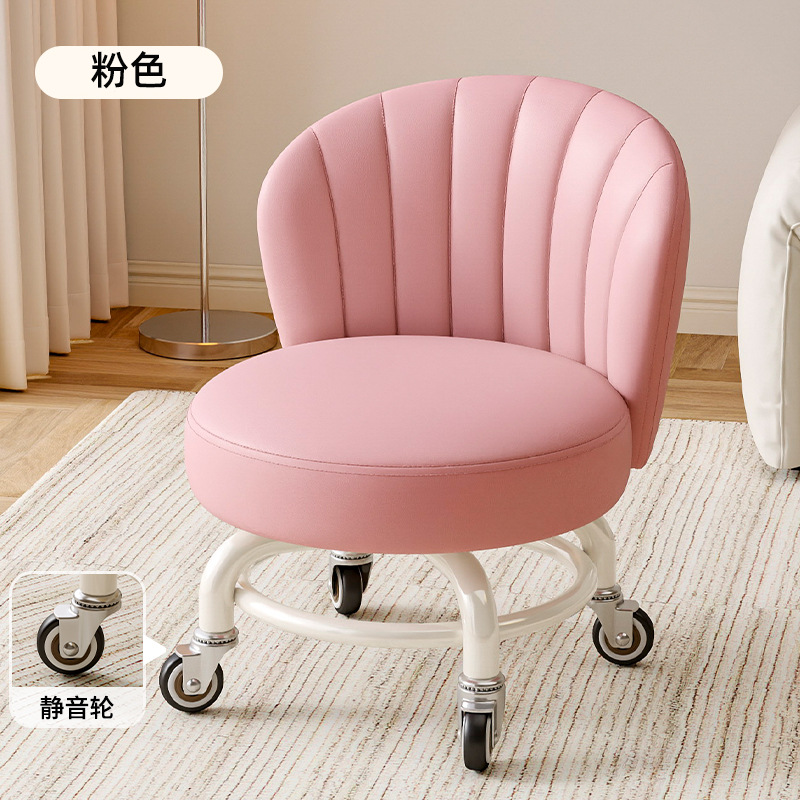 Rueda universal móvil pequeño taburete giratorio con respaldo taburete con polea para bebés pequeños taburete bajo para cambiar zapatos taburete simple antideslizante image 25