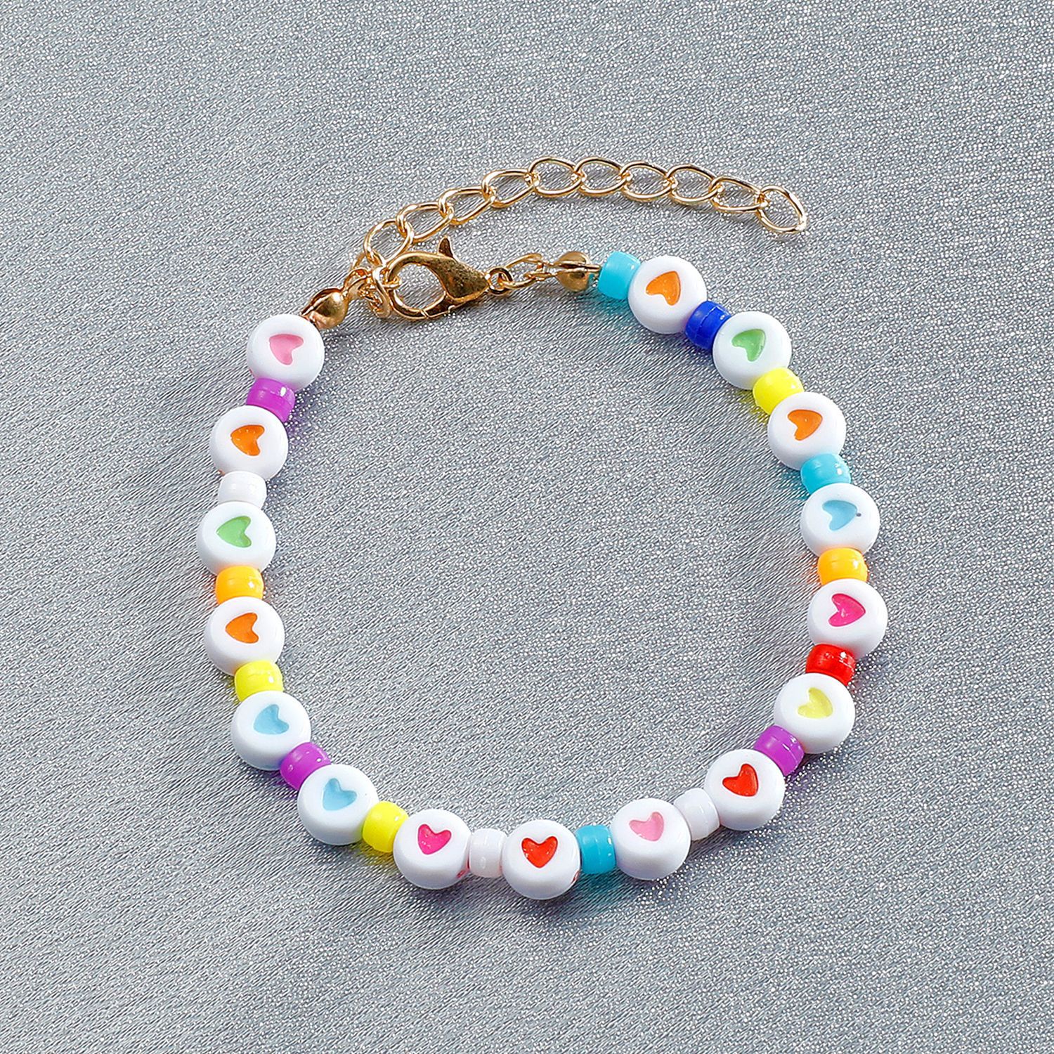 New Acrylic Handmade Bead Heart Necklace Bracelet Anklet Wholesale Nihaojewelry display picture 8