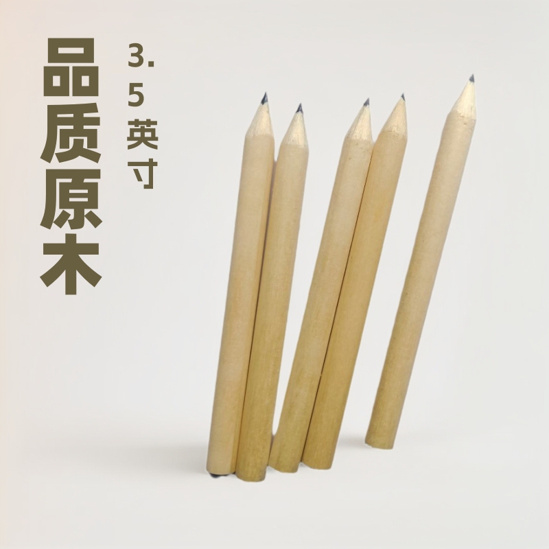 Wooden Golf Pencil Hb Short 3.5inch Pen for Hotel Rooms Mini Pencil Cross-Border Pen