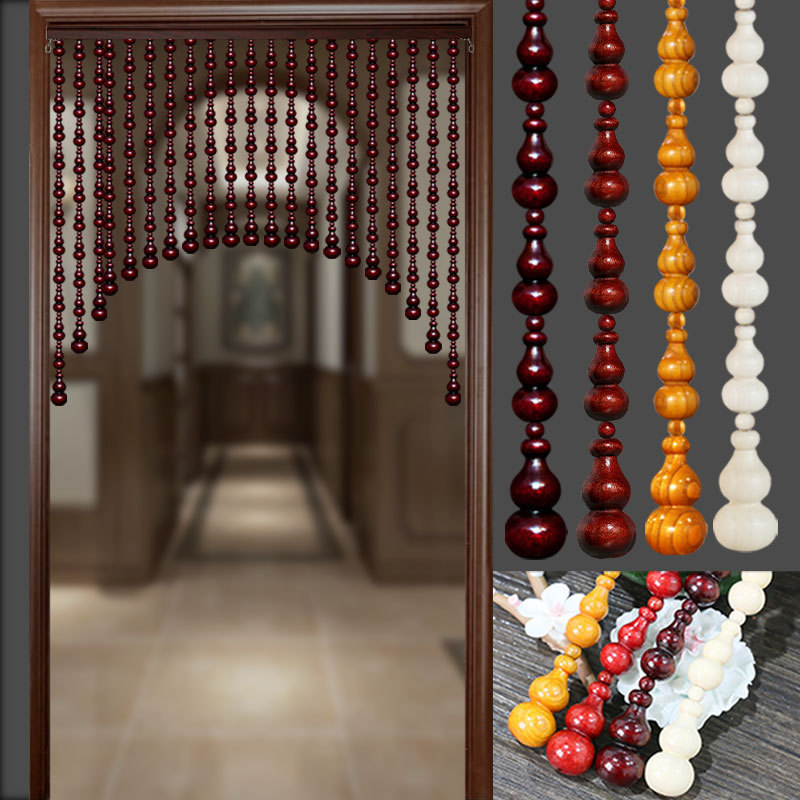 Wholesale all peach wood gourd door curtain partition curtain living room bedroom hallway bathroom new solid wood hanging curtain toilet free