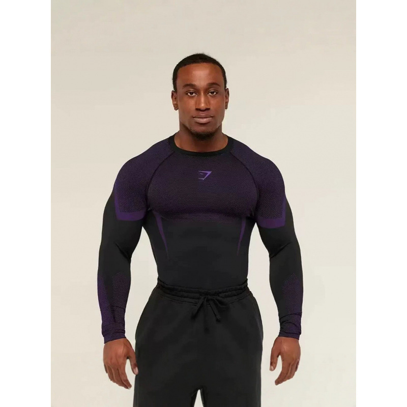 Men's Cross-Border Hot-Selling Gymshark Compression Shirt Running Training Long-Sleeve T-Shirt Muscle Shark Fitness Top Men's Cross-Border Hot-Selling Gymshark Compression Shirt Running Training Long-Sleeve T-Shirt Muscle Shark Fitness Top