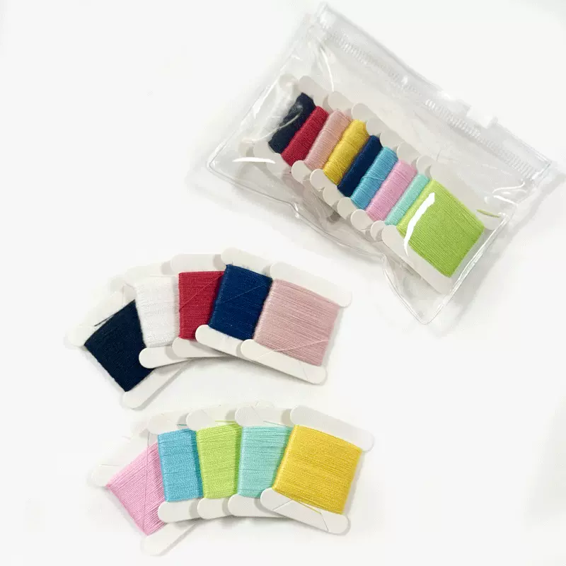 SP小卡片604棉线袋装6/8/10色 涤纶短纤家用缝纫线DIY服装 可定制
