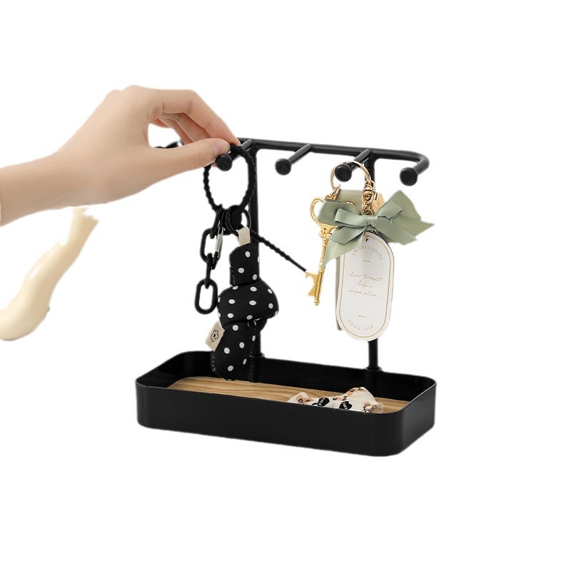 Pluma de soporte de joyería estante de almacenamiento de collar de plástico multifuncional caja de almacenamiento de anillo de tocador estante de joyería doméstica image 5