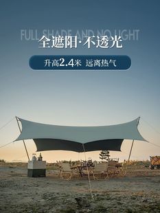 Canopy Outdoor Tent Camping Sunshade Portable Black Coating Sunscreen Pergola Camping Gear Silver-Coated Hexagonal Curtain Manufacturer