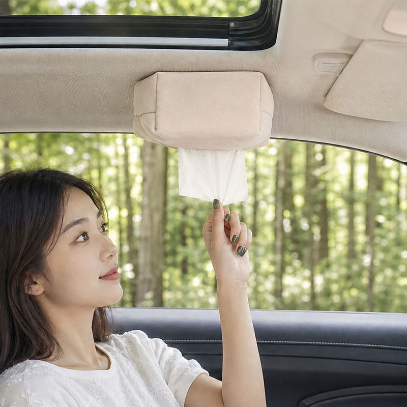 Magnetic car-mounted tissue box, roof-mounted tissue dispenser, sunroof in-car automotive accessory, strong magnetic storage for the front row
