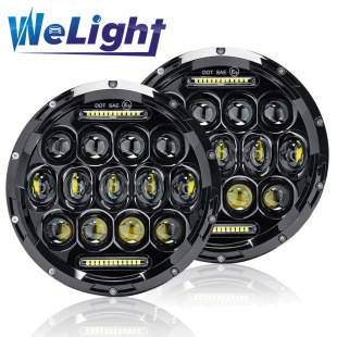 Wrangler Off-Road Modified Headlight 7inch Wrangler 13-Bead Led Headlight Harley Modified Light High Brightness Far and Low Beam