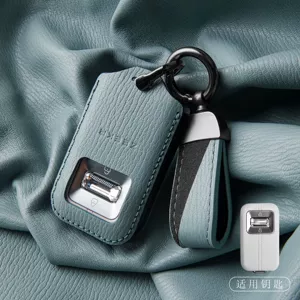 Suitable for 2026 Model Updated Zeekr 8X Genuine Leather 001 Key Case, Zeekr 9X Car Key Cover, High-End Key Holder for Men and Women