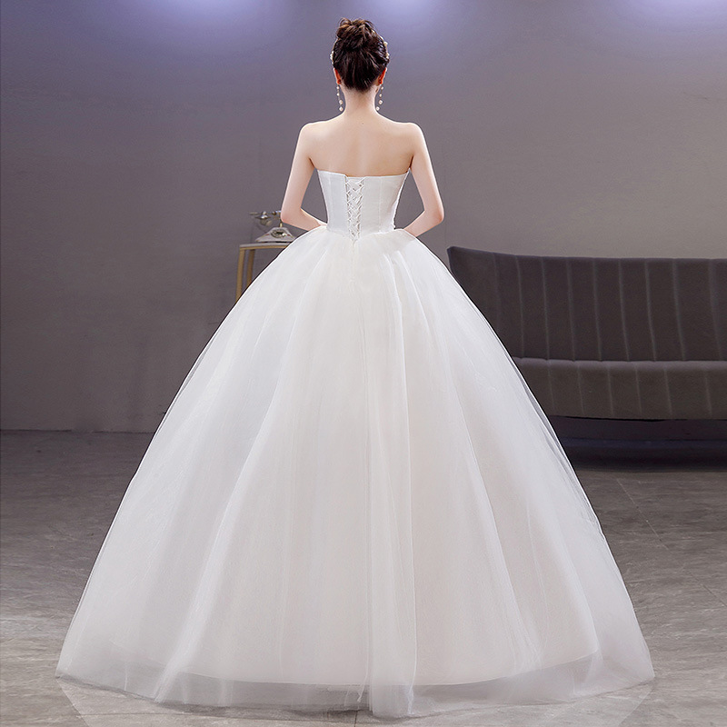 Abito da sposa francese leggero in stile foresta, servizio fotografico di viaggio, in raso bianco, senza spalline, sposa 2025, nuovo, semplice ed elegante, con cintura in vita_voghion.com
