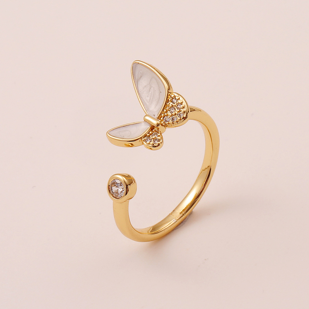 New Womenu0027s Small Rings Bohemian Cute Butterfly Open Tail Rings