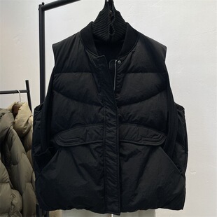 Autumn and Winter New Explosions European Fashion Thickened Western Style Baseball Suit Collar Short Coat Down Cotton Vest Women