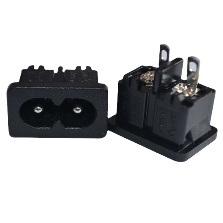 AC8字型电源插座 不带耳朵卡式插座 全铜长脚插座 AC-026A