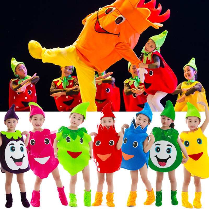 Games Fruit Costume Children's Vegetable March Performance Costume Environmentally Friendly Show Cartoon Performance Costume Pineapple Strawberry Games Fruit Costume Children's Vegetable March Performance Costume Environmentally Friendly Show Cartoon Performance Costume Pineapple Strawberry