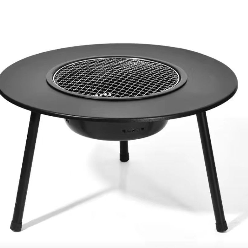 Outdoor Stove Tea Table Simple Folding Table and Chair Set Indoor Barbecue Small Table Portable Camping Round Table