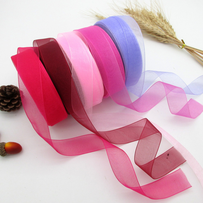 2.5cm cm Yarn Ribbon Chiffon Color Ribbon diy Bow Packaging Handmade Rose Ribbon Ribbon Ribbon