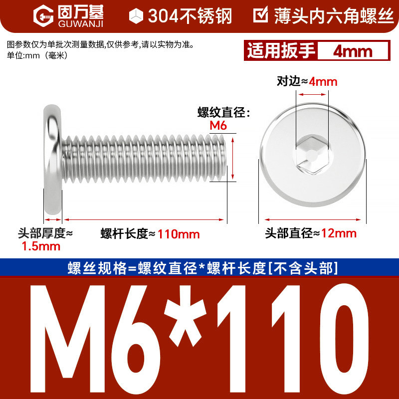 304 M6*110