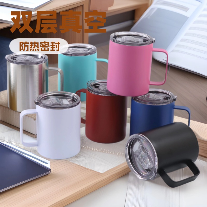 Taza térmica al vacío de doble capa 12 oz con asa