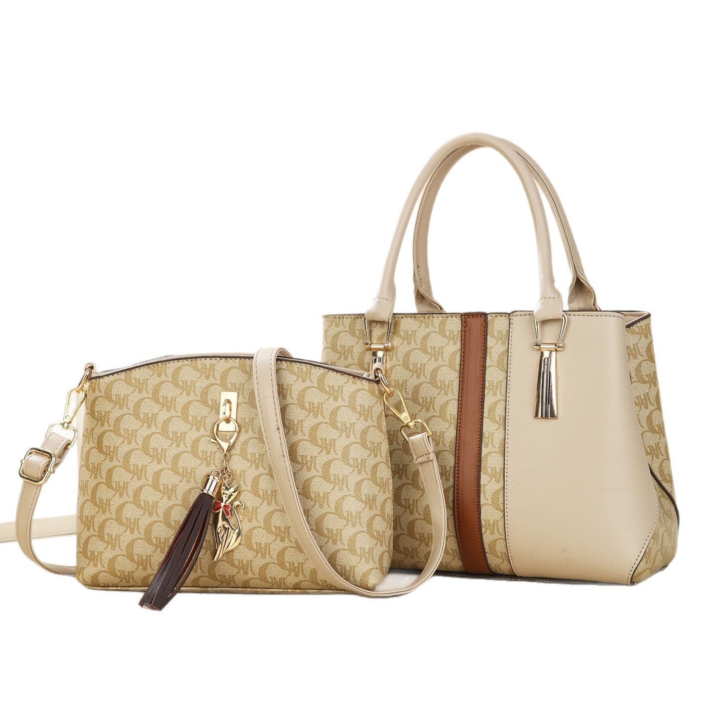 Dos paquetes de bolsos de moda versátil bolsos de mano atmósfera sencilla dama de hombro mochila bolsos transfronterizos
