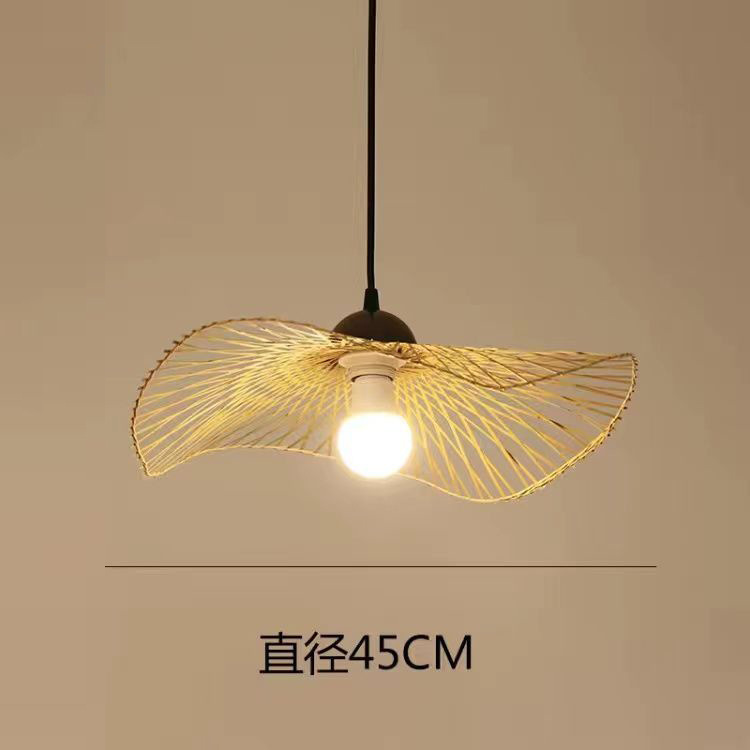 Art de bambú Chandelier de bambú Zen sala de té lámparas residenciales nuevas linternas de restaurante chino creativas comerciales japonesas lámparas de tela de caña