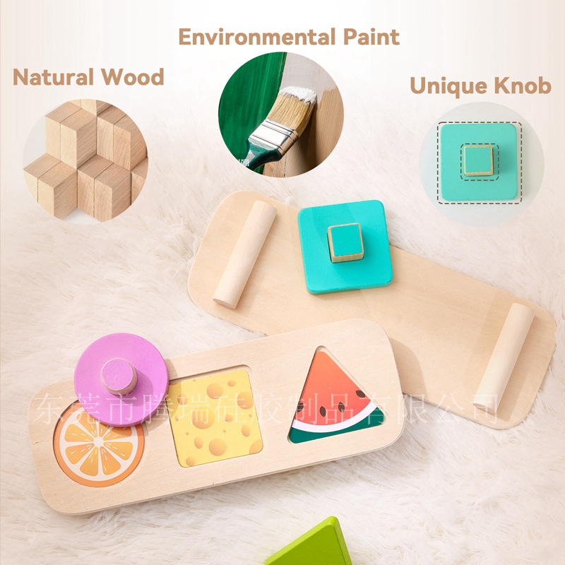Baby Educational Early Learning Shape Matching Toys Child Color Sensory Montessori Teaching Aids Wooden Hand-Carved Board