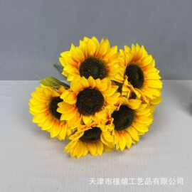多头向日葵田园风把花家居酒店装饰仿真花婚庆摄影插花道具太阳花