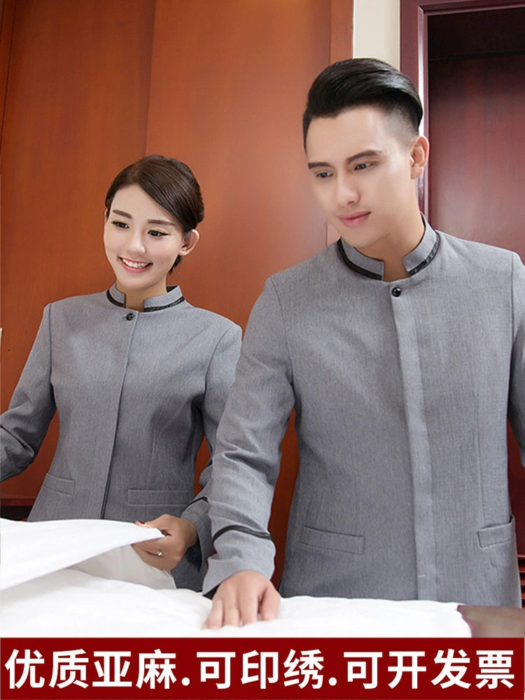 Demi-season long-sleeve, room down jacket for work, increased thickness