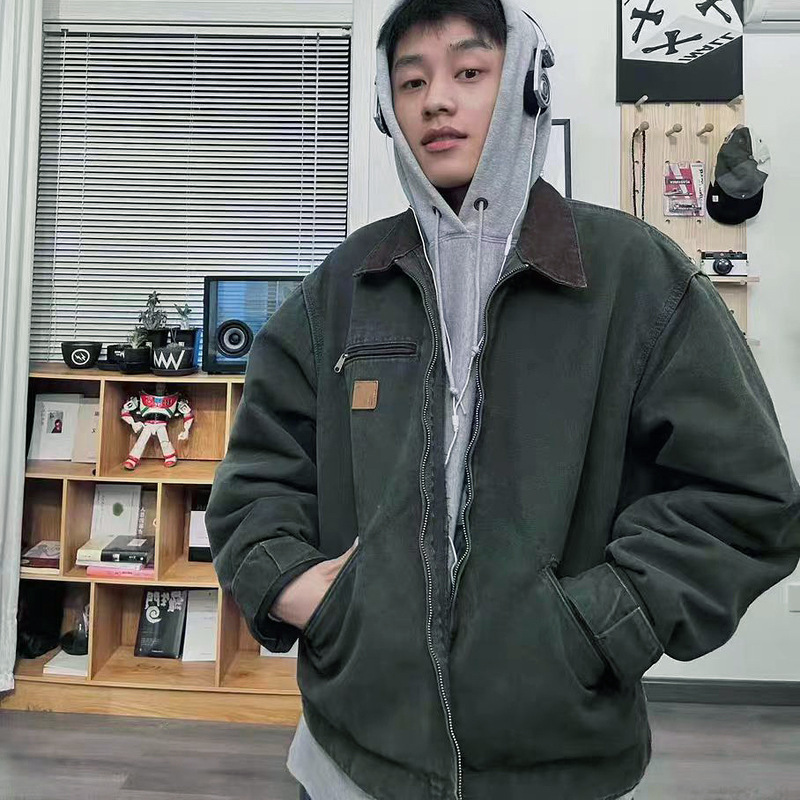 Carhartt Carhart J97 Detroit Washed Used Tooling Zipper Jacket for Men and Women Beautiful Trendy Carhartt Carhart J97 Detroit Washed Used Tooling Zipper Jacket for Men and Women Beautiful Trendy