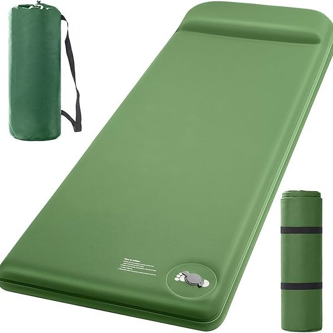 Outdoor Automatic Inflatable Mat, Moisture-Proof Camping Sleeping Mat, Portable Folding Camping Mattress, High Rebound 7cm Sponge Mat