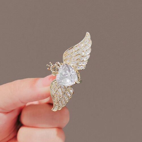 Angel Wings Brooch, High-end Women's Exquisite Pin, High-end Lapel Pin, Accessories, Rhinestone Suit, Sweater Corsage