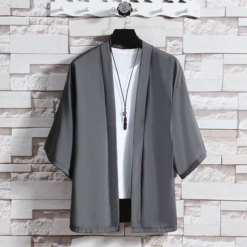 Кардиган, рубашка, Hanfu, мужская летняя куртка, свободный крой, китайский стиль