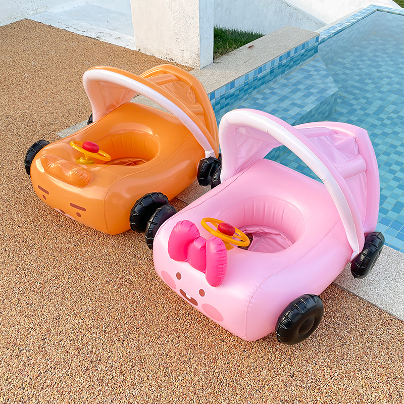 386g Weight Swim Ring Type of Swimming Accessories 1 Piece Quantity PVC Material Car, Sunshade Pattern Kid'S Gender Cute Style Cute Car Sunshade PVC Swim Ring Swimming Accessories 1 Piece 8