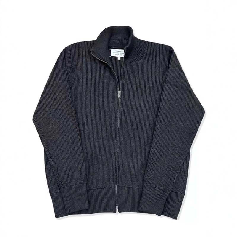 Four-Corner Stitching, Double Zipper, Warm Cotton Spring and Autumn Cardigan Sweater, High-Weight Knitwear, Thick and Loose-Fitting Four-Corner Stitching, Double Zipper, Warm Cotton Spring and Autumn Cardigan Sweater, High-Weight Knitwear, Thick and Loose-Fitting