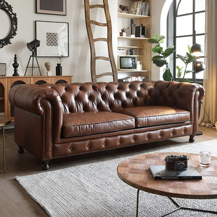 ��ʽ��Ƥɳ�l�͏dɳ�l�^����ϞƤ����ɳ�lChesterfield Sofa