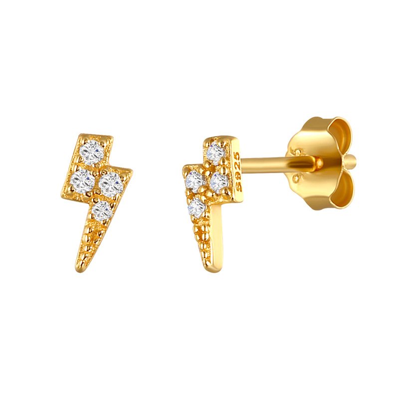 1 Paire Style Simple Cactus Lune Fleur Placage Incruster Argent Sterling Zircon Plaqué Or 18k Boucles D'oreilles display picture 43