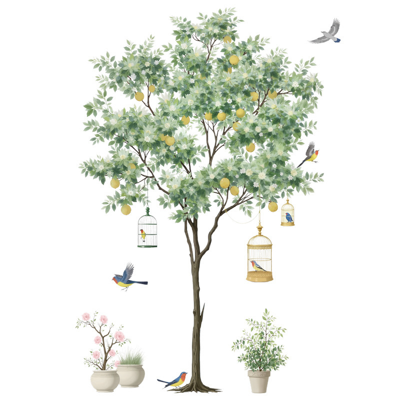 亚马逊热销植物大树背景墙贴画卧室沙发白墙装饰可移除贴画 69175|undefined