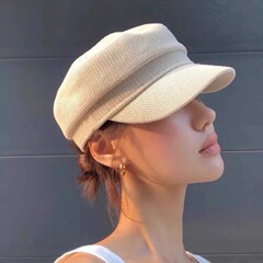 春と秋のシンプルな子供の帽子の白い黒いアヒルの舌の帽子の女性のカジュアルな日よけの画家の帽子は顔の小さい八角の帽子の潮を現します。