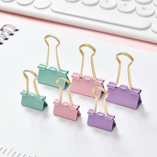 New macaron color office set high-value bagged binder clip paper clip labor-saving binding thumbtack paper clip