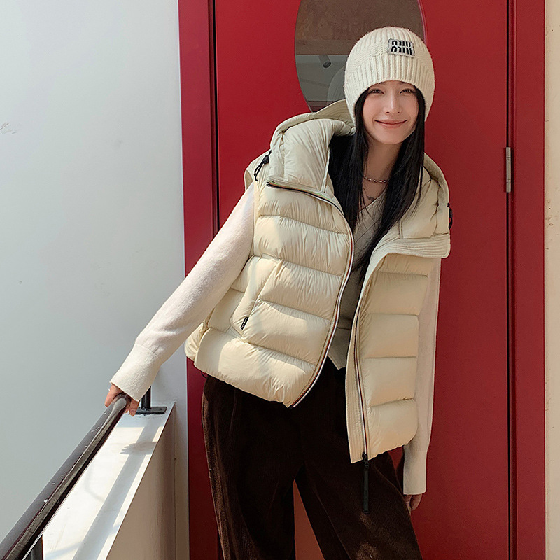 2025年冬季新款韩版羽绒服女马甲短款立领时尚马夹户外保暖高级感|undefined