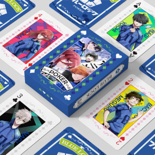 Creative 60 cartoon playing cards blue prison card double-sided pattern parent-child interactive entertainment card party