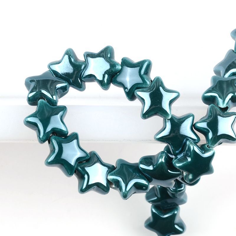 25g Weight Beads Jewelry Making Type DIY Jewelry Accessories Classification 10 PCS/Package Quantity ceramics Material Pentagram Pattern Plating Design Simple Style Style 10 PCS/Package Ceramics Pentagram DIY Jewelry Accessories Beads 5