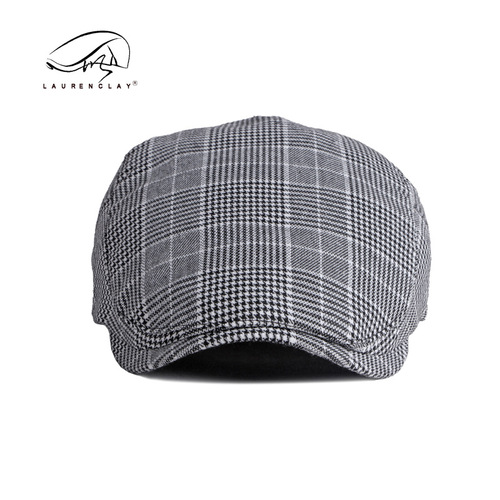 Plaid beret men's British retro spring and summer thin Korean style fashionable casual forward hat women's duck bill painter's hat