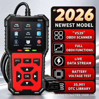 Brand new V539 car diagnostic tool OBD 2 on-board diagnostic tool full-function OBDII car scanner (Repair kit) - black
